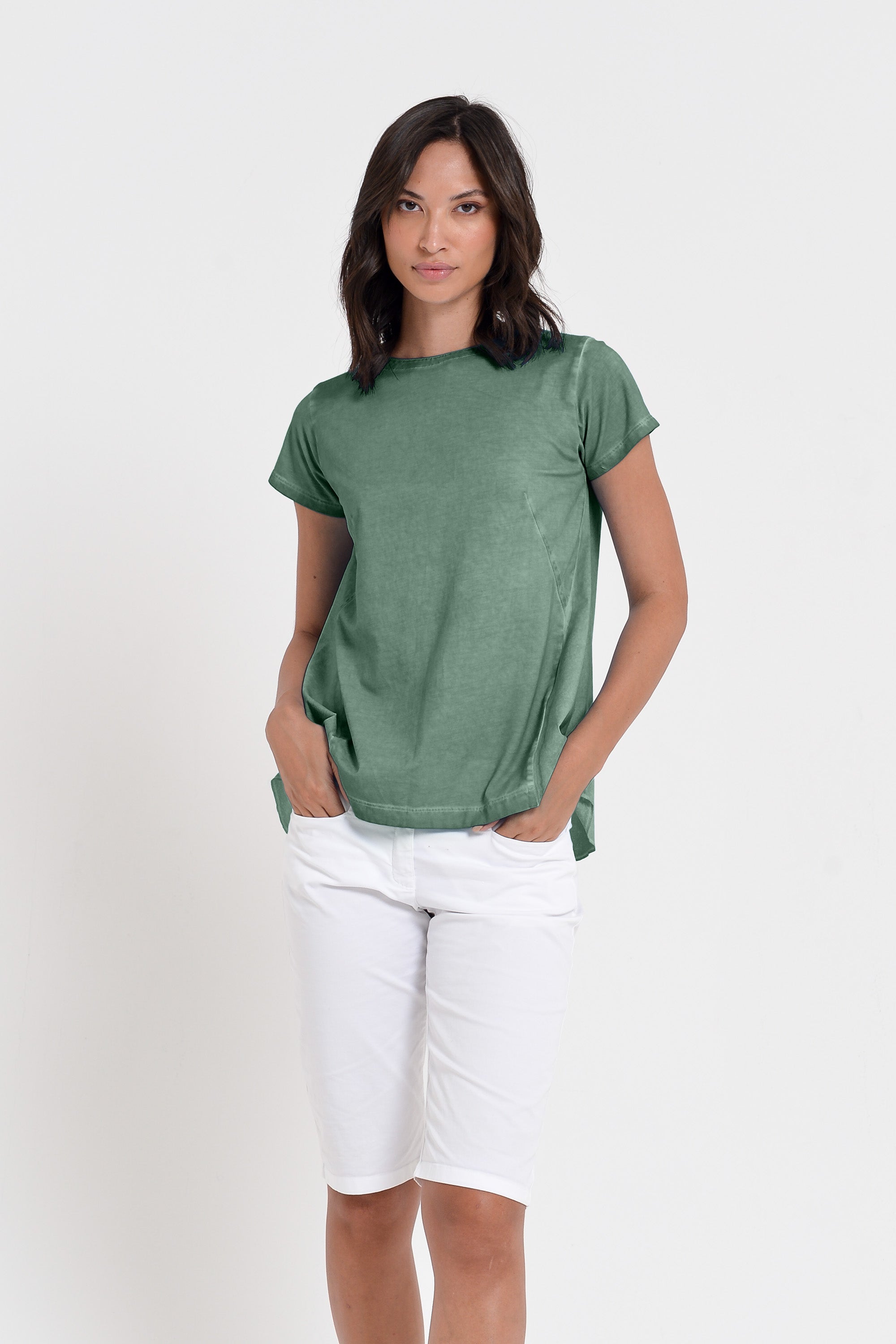 Flashback T-Shirt - Women's Stretchy Cotton T-Shirt - Juniper