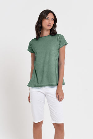 Flashback T-Shirt - Women's Stretchy Cotton T-Shirt - Juniper
