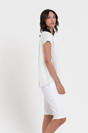 Flashback T-Shirt - Women's Stretchy Cotton T-Shirt - White