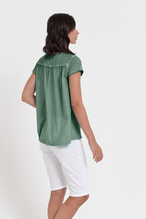 Flashback T-Shirt - Women's Stretchy Cotton T-Shirt - Juniper