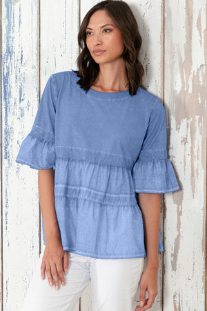 Pep T-Shirt - Women's Short Sleeve Peplum T-Shirt - Bay