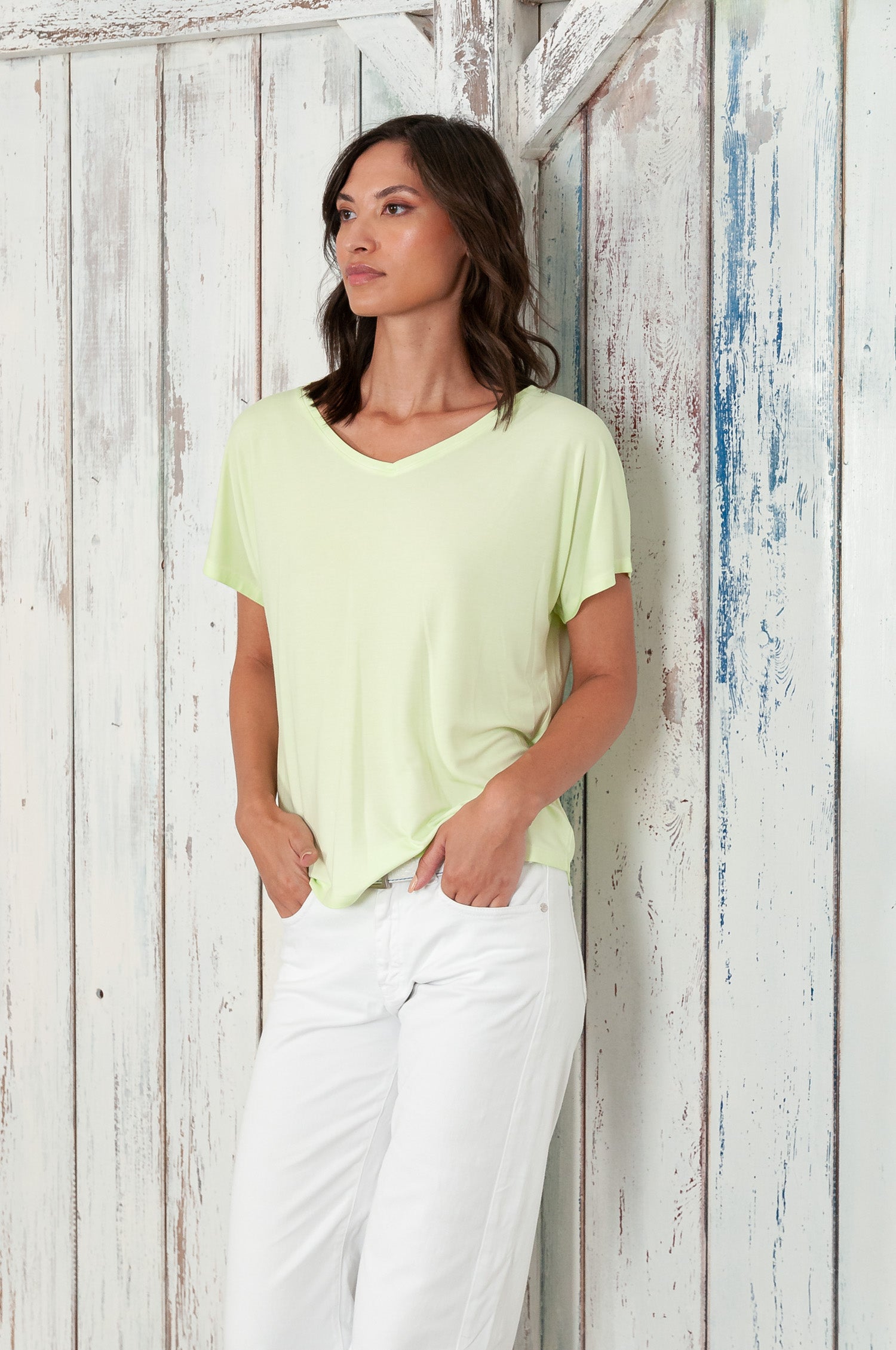 Noli T-Shirt - Women's Wide V-Neck T-Shirt - Margarita