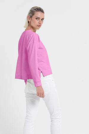 Roxie Sweatshirt - Women's Cropped Cotton Sweatshirt - Candy