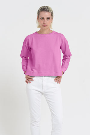 Roxie Sweatshirt - Women's Cropped Cotton Sweatshirt - Candy