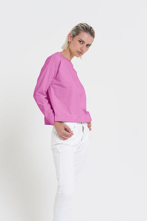 Roxie Sweatshirt - Women's Cropped Cotton Sweatshirt - Candy