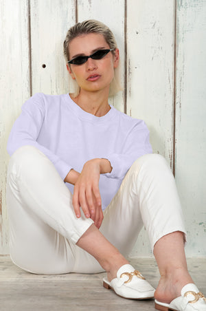 Roxie Sweatshirt - Women's Cropped Cotton Sweatshirt - Lilac