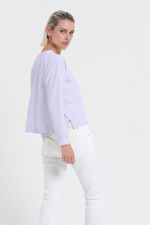 Roxie Sweatshirt - Women's Cropped Cotton Sweatshirt - Lilac