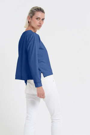 Roxie Sweatshirt - Women's Cropped Cotton Sweatshirt - Pacific