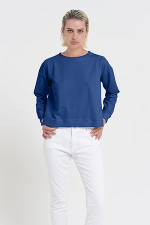 Roxie Sweatshirt - Women's Cropped Cotton Sweatshirt - Pacific