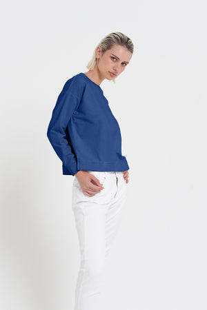 Roxie Sweatshirt - Women's Cropped Cotton Sweatshirt - Pacific