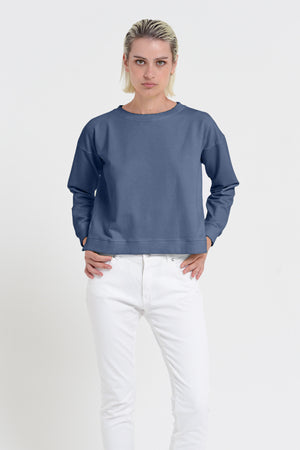 Roxie Sweatshirt - Women's Cropped Cotton Sweatshirt - Whale