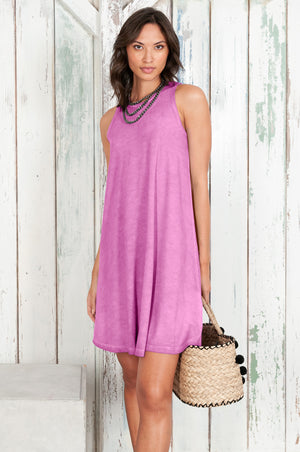 Julie Dress - Avobe The Knee Sleeveless Jersey Dress - Candy