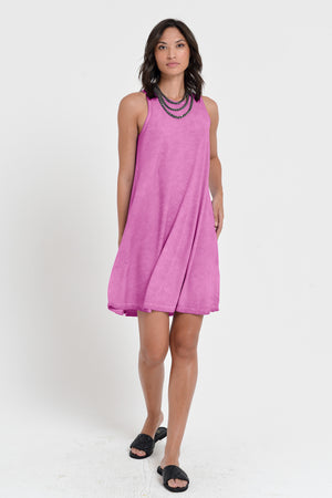 Julie Dress - Avobe The Knee Sleeveless Jersey Dress - Candy