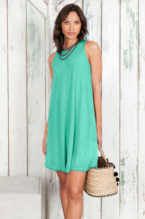 Julie Dress - Avobe The Knee Sleeveless Jersey Dress - Jungle
