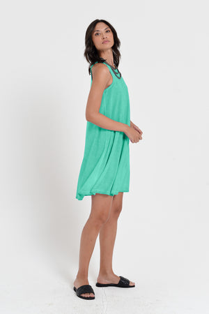 Julie Dress - Avobe The Knee Sleeveless Jersey Dress - Jungle