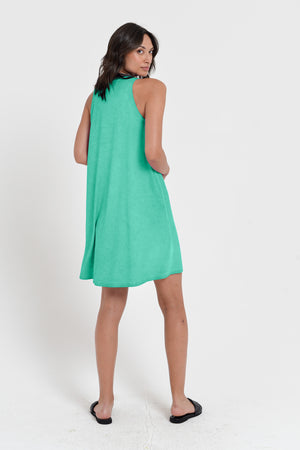 Julie Dress - Avobe The Knee Sleeveless Jersey Dress - Jungle