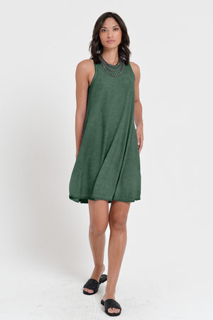 Julie Dress - Avobe The Knee Sleeveless Jersey Dress - Juniper