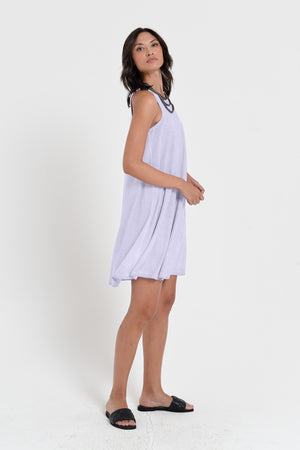 Julie Dress - Avobe The Knee Sleeveless Jersey Dress - Lilac