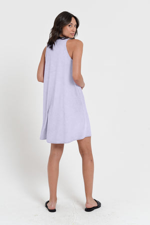 Julie Dress - Avobe The Knee Sleeveless Jersey Dress - Lilac