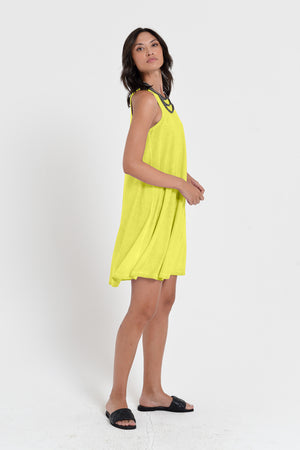 Julie Dress - Avobe The Knee Sleeveless Jersey Dress - Lime