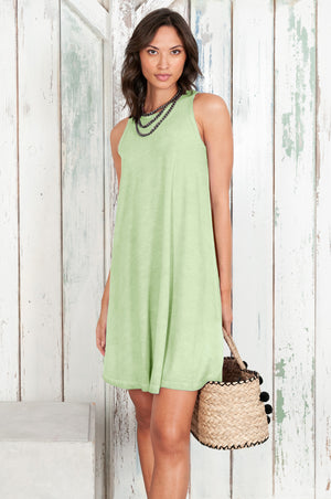 Julie Dress - Avobe The Knee Sleeveless Jersey Dress - Margarita