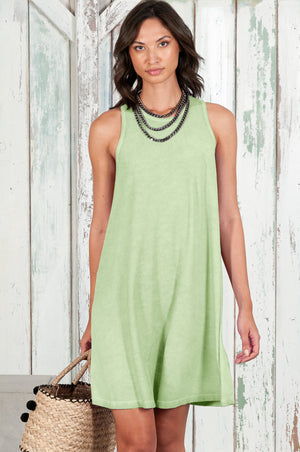 Julie Dress - Avobe The Knee Sleeveless Jersey Dress - Margarita