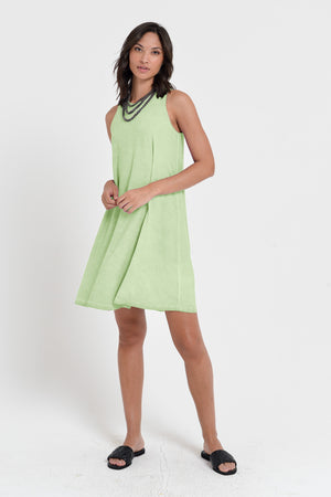 Julie Dress - Avobe The Knee Sleeveless Jersey Dress - Margarita