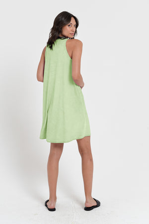 Julie Dress - Avobe The Knee Sleeveless Jersey Dress - Margarita