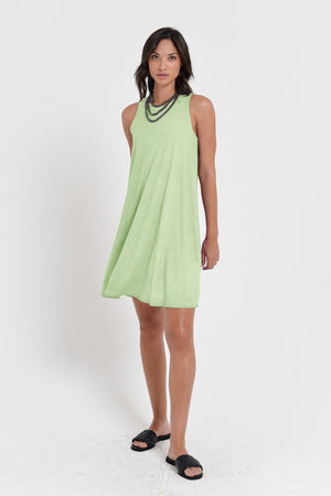 Julie Dress - Avobe The Knee Sleeveless Jersey Dress - Margarita