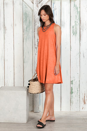Julie Dress - Avobe The Knee Sleeveless Jersey Dress - Spritz