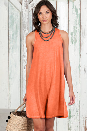 Julie Dress - Avobe The Knee Sleeveless Jersey Dress - Spritz