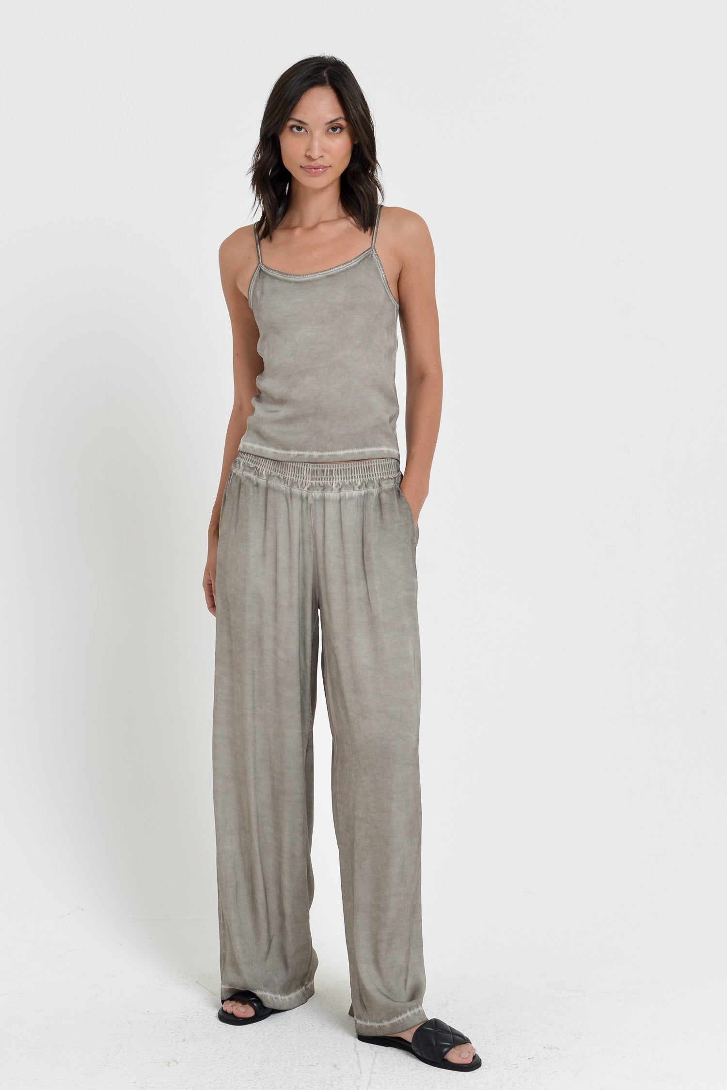 Island Slacks - Wide Flowy Pant - Dolphin
