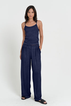 Island Slacks - Wide Flowy Pant - Navy