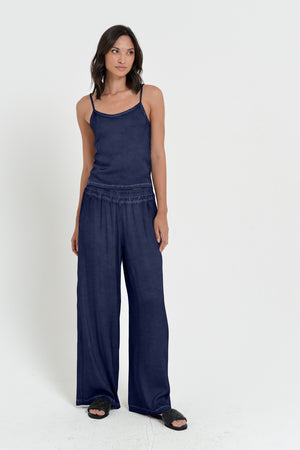 Island Slacks - Wide Flowy Pant - Navy