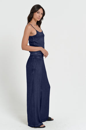 Island Slacks - Wide Flowy Pant - Navy