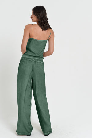 Island Slacks - Wide Flowy Pant - Juniper
