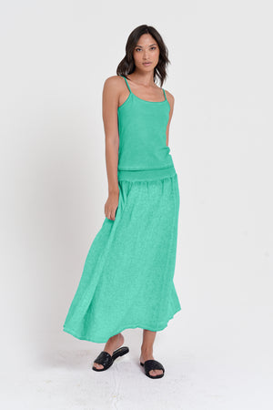 Maxime Skirt - Women's Breezy Linen Skirt - Jungle