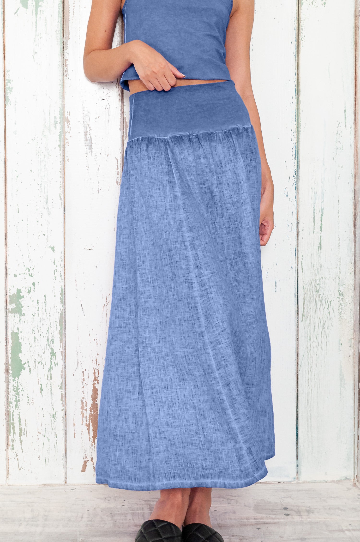 Maxime Skirt - Women's Breezy Linen Skirt - Bay