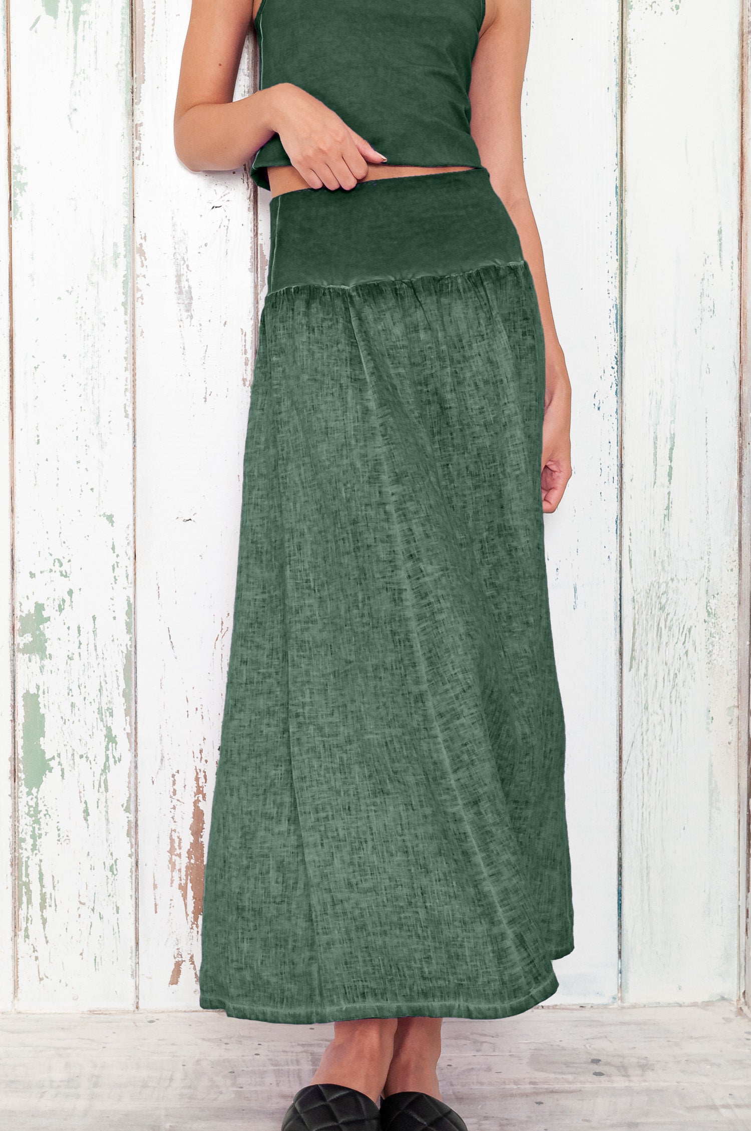 Maxime Skirt - Women's Breezy Linen Skirt - Juniper