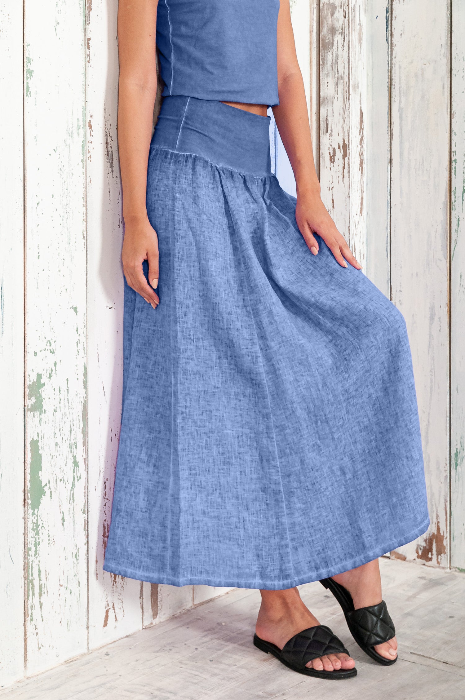 Maxime Skirt - Women's Breezy Linen Skirt - Bay