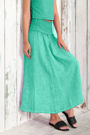 Maxime Skirt - Women's Breezy Linen Skirt - Jungle