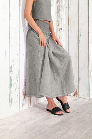 Maxime Skirt - Women's Breezy Linen Skirt - Dolphin