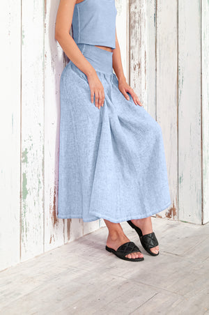 Maxime Skirt - Women's Breezy Linen Skirt - Fiji