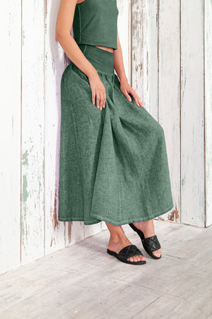 Maxime Skirt - Women's Breezy Linen Skirt - Juniper