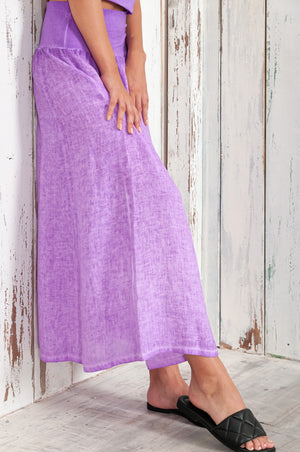 Maxime Skirt - Women's Breezy Linen Skirt - Morado