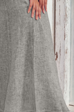 Maxime Skirt - Women's Breezy Linen Skirt - Dolphin