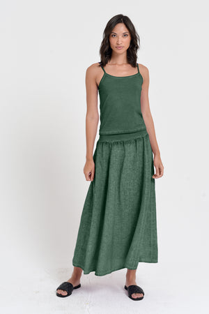 Maxime Skirt - Women's Breezy Linen Skirt - Juniper