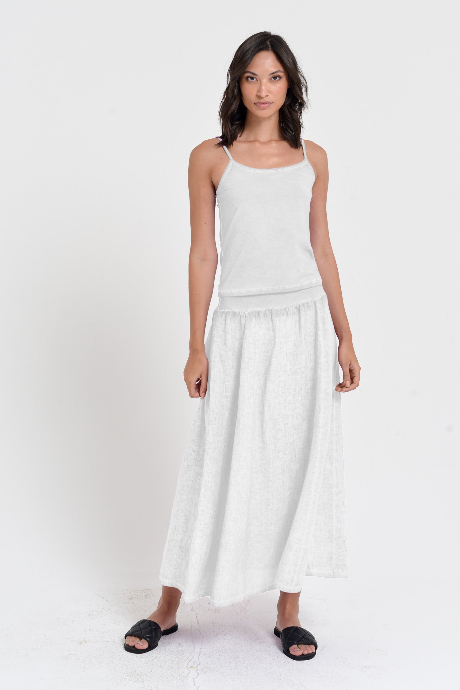 Maxime Skirt - Women's Breezy Linen Skirt - White