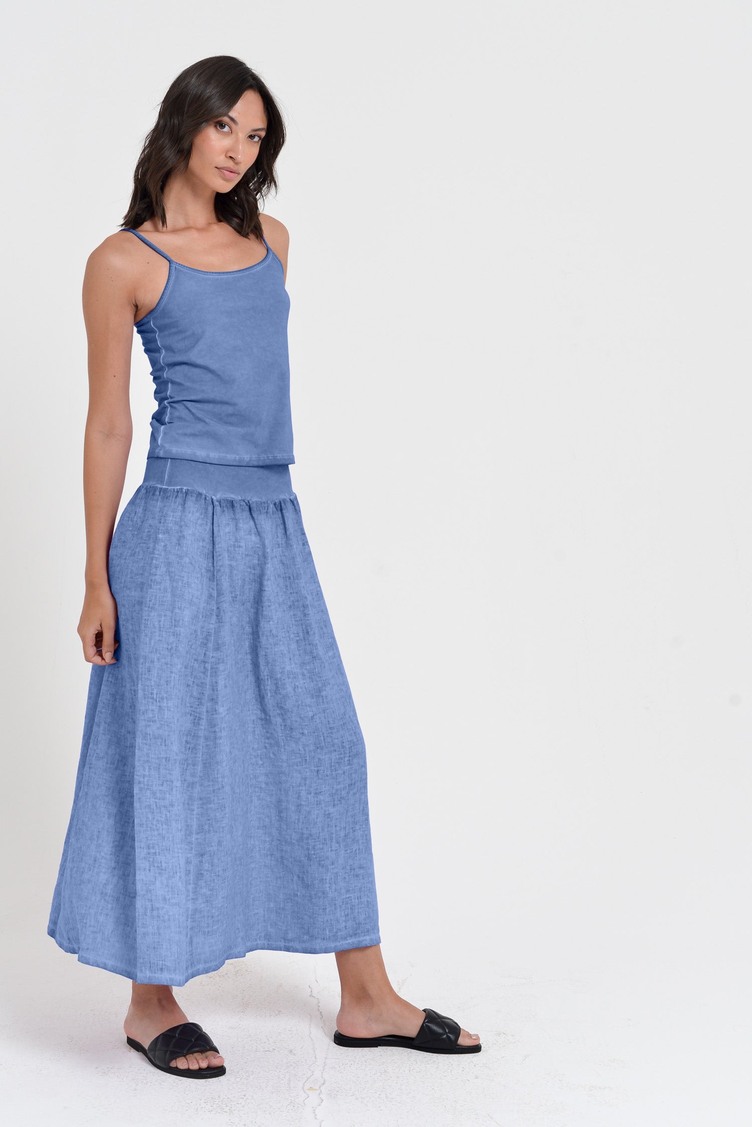 Maxime Skirt - Women's Breezy Linen Skirt - Bay