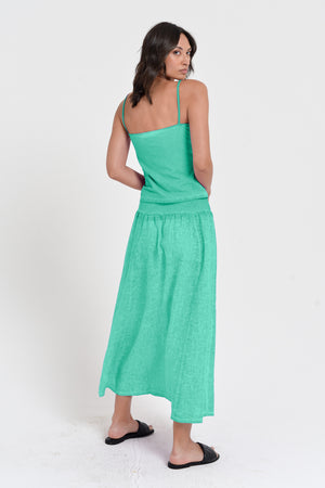 Maxime Skirt - Women's Breezy Linen Skirt - Jungle